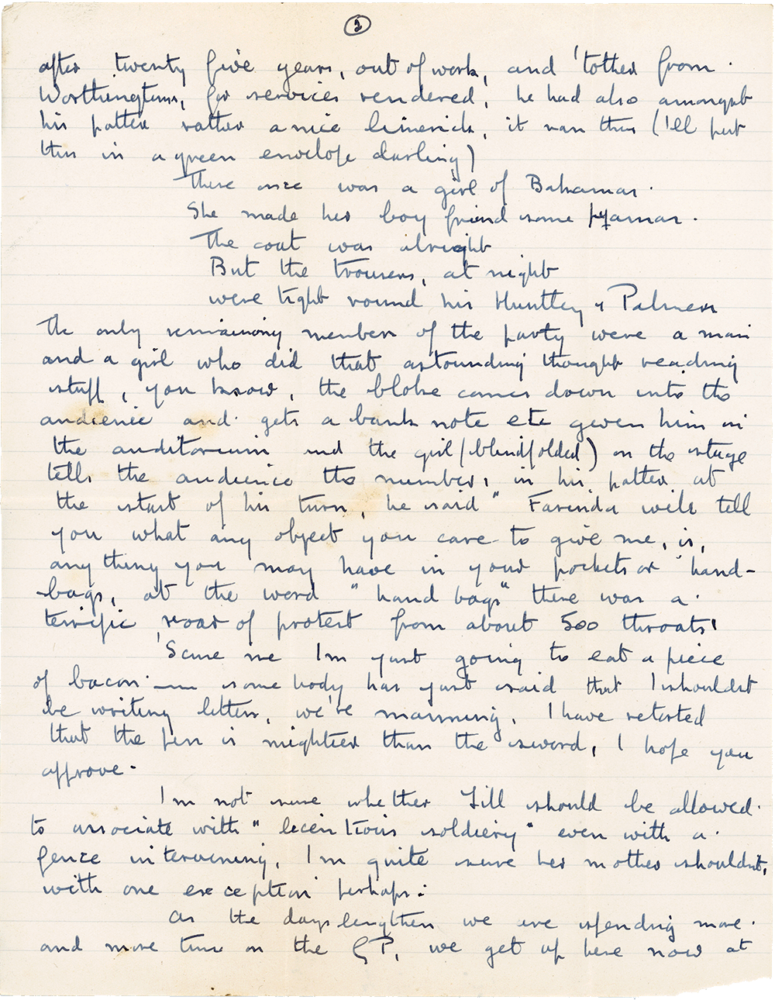 Letter from Cyril “Kenneth” Penman to Teresina “Terry” Penman dated March 4th, 1940. (pg. 2)