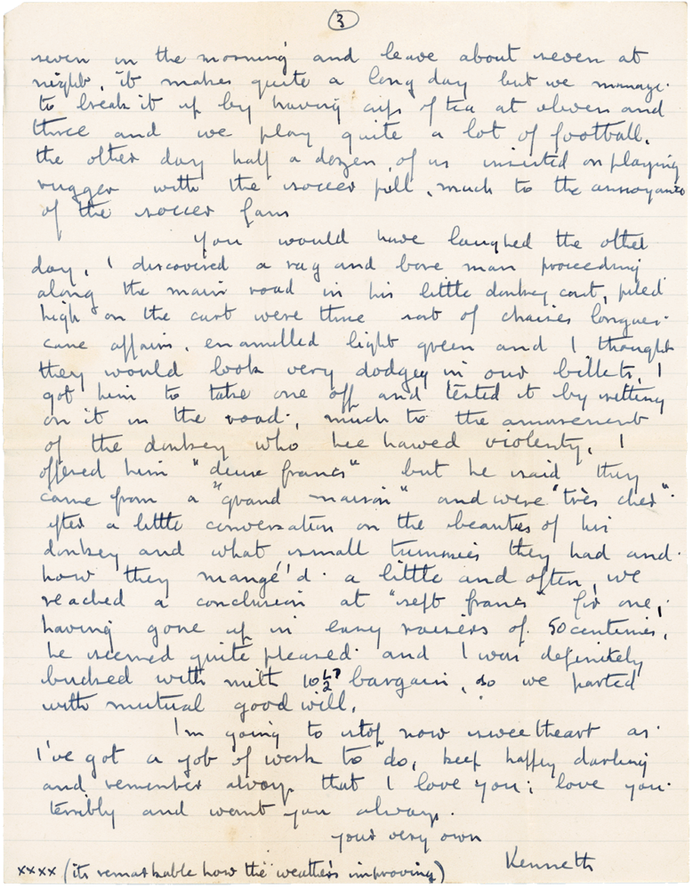 Letter from Cyril “Kenneth” Penman to Teresina “Terry” Penman dated March 4th, 1940. (pg. 3)