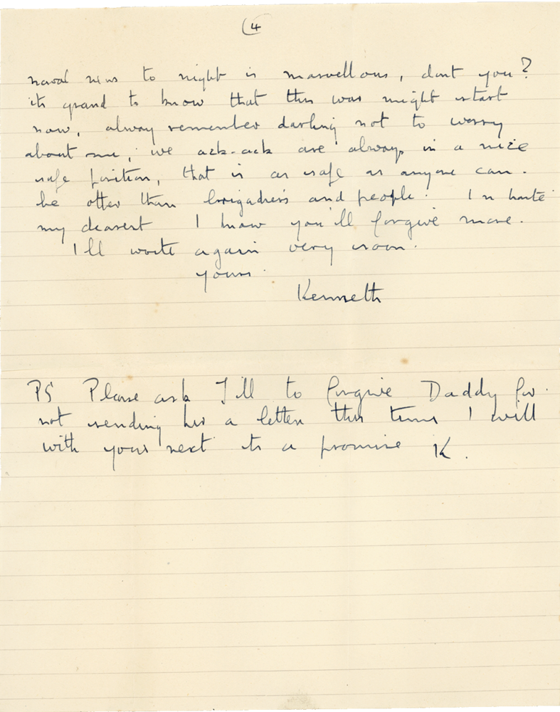 Letter from Cyril “Kenneth” Penman to Teresina “Terry” Penman dated April 9th, 1940. (pg. 4)