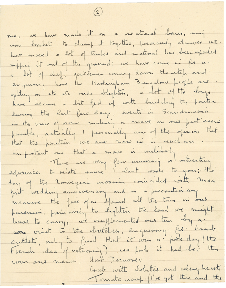 Letter from Cyril “Kenneth” Penman to Teresina “Terry” Penman dated April 15th, 1940. (pg. 2)