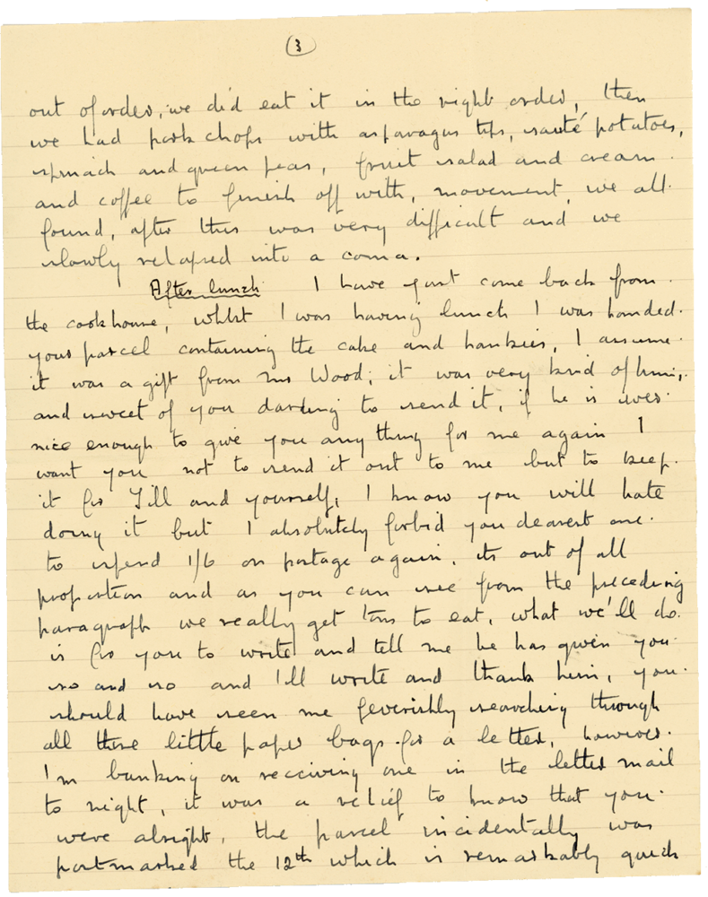 Letter from Cyril “Kenneth” Penman to Teresina “Terry” Penman dated April 15th, 1940. (pg. 3)