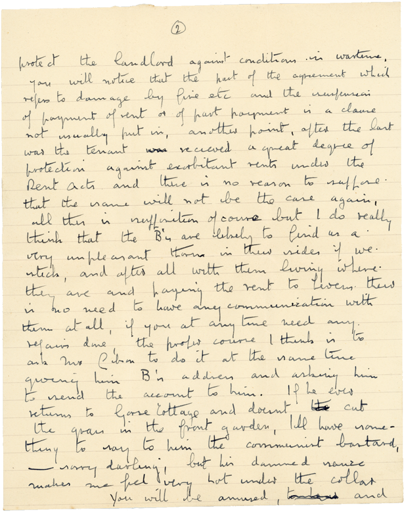 Letter from Cyril “Kenneth” Penman to Teresina “Terry” Penman dated April 18th, 1940. (pg. 2)