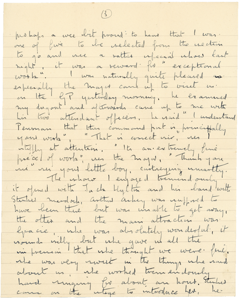 Letter from Cyril “Kenneth” Penman to Teresina “Terry” Penman dated April 18th, 1940. (pg. 3)