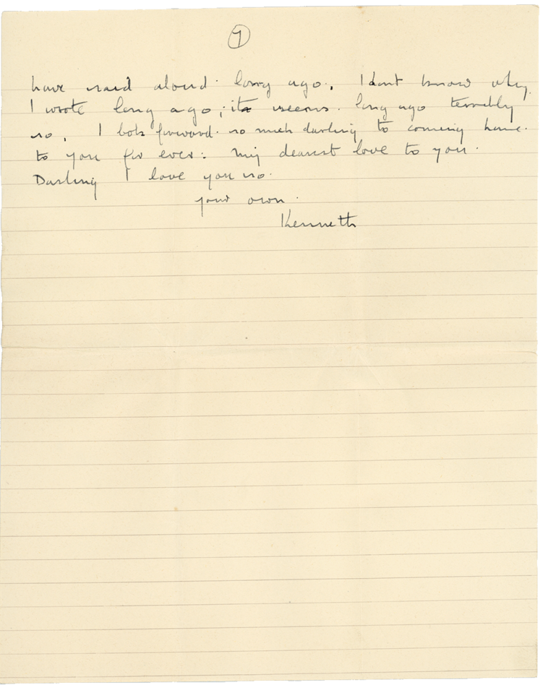 Letter from Cyril “Kenneth” Penman to Teresina “Terry” Penman dated April 18th, 1940. (pg. 7)