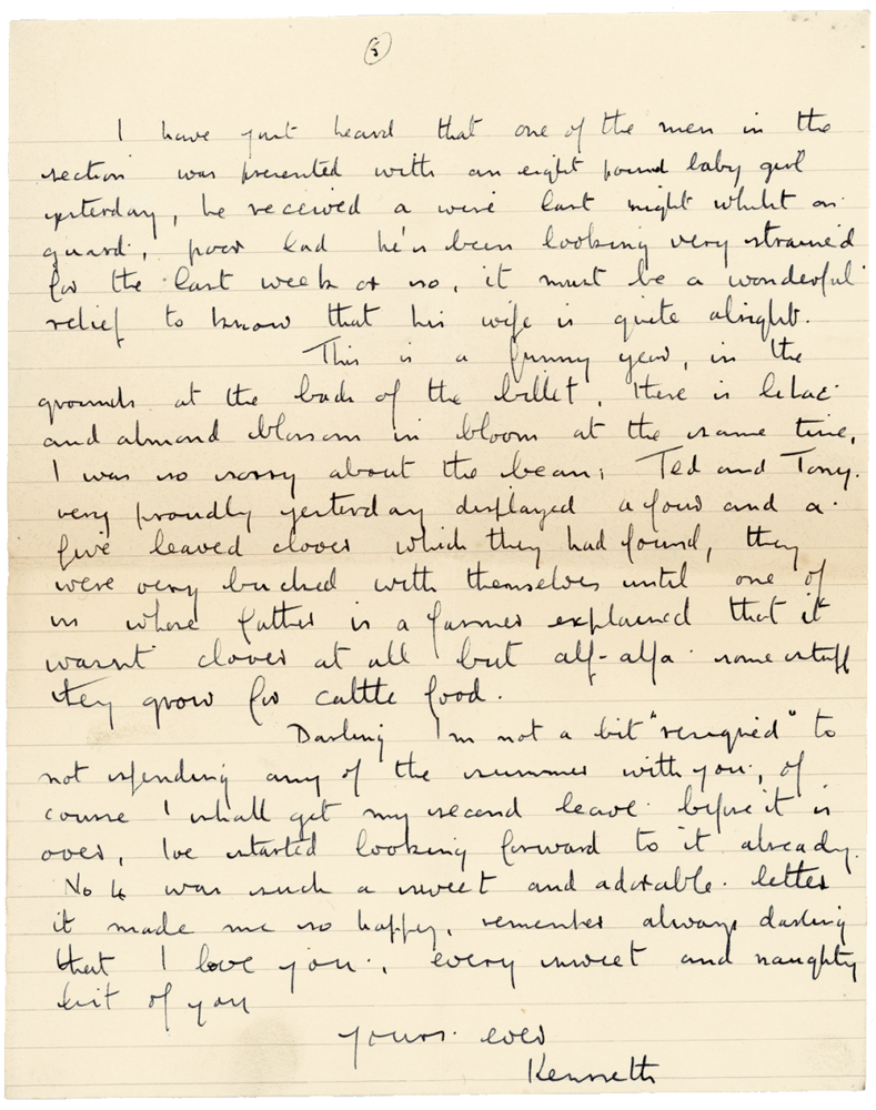 Letter from Cyril “Kenneth” Penman to Teresina “Terry” Penman dated April 26th, 1940. (pg. 5)
