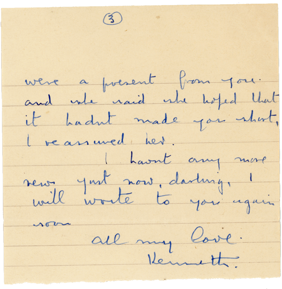 Letter from Cyril “Kenneth” Penman to Teresina “Terry” Penman dated April 28th, 1940. (pg. 3)