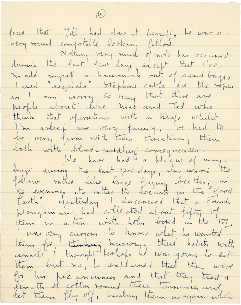 Letter from Cyril “Kenneth” Penman to Teresina “Terry” Penman dated May 2nd, 1940. (pg. 4)