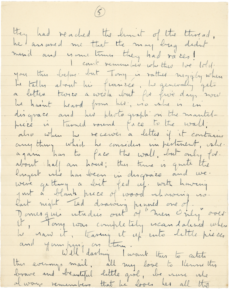 Letter from Cyril “Kenneth” Penman to Teresina “Terry” Penman dated May 2nd, 1940. (pg. 5)