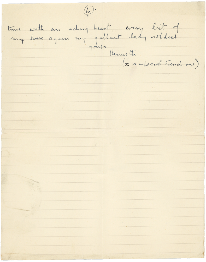 Letter from Cyril “Kenneth” Penman to Teresina “Terry” Penman dated May 2nd, 1940. (pg. 6)