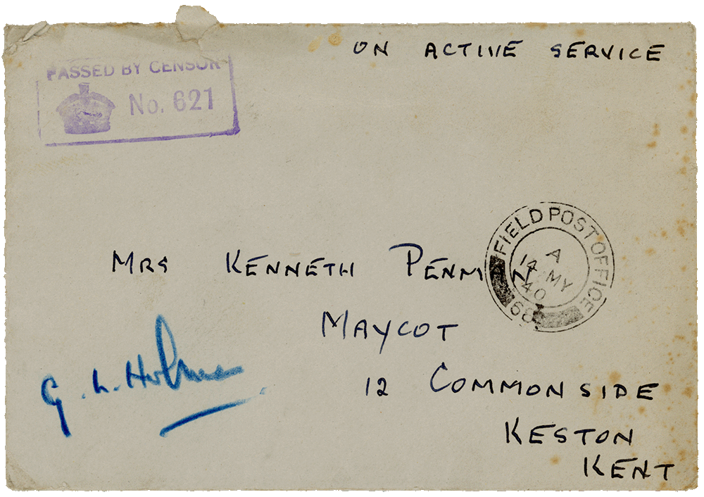 Envelope for letter from Cyril “Kenneth” Penman to Teresina “Terry” Penman dated May 10th, 1940.