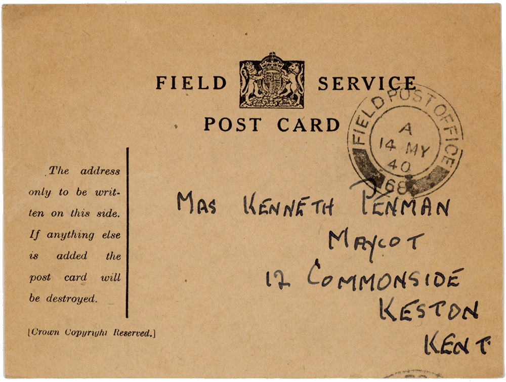 Letter from Cyril “Kenneth” Penman to Teresina “Terry” Penman dated May 14th, 1940. (pg. 1)