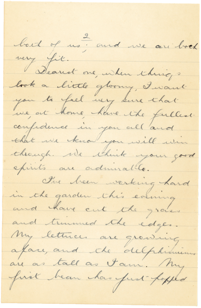 Letter from Teresina “Terry” Penman to Cyril “Kenneth” Penman dated May 16th, 1940. (pg. 2)