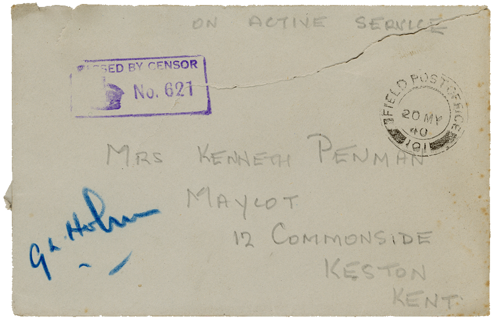 Envelope for letter from Cyril “Kenneth” Penman to Teresina “Terry” Penman dated May 17th, 1940.