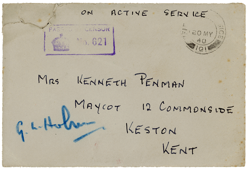 Envelope for letter from Cyril “Kenneth” Penman to Teresina “Terry” Penman dated May 18th, 1940.