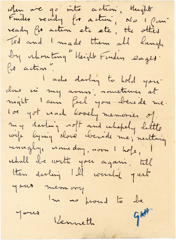 Letter from Cyril “Kenneth” Penman to Teresina “Terry” Penman dated May 19th, 1940. (pg. 2)