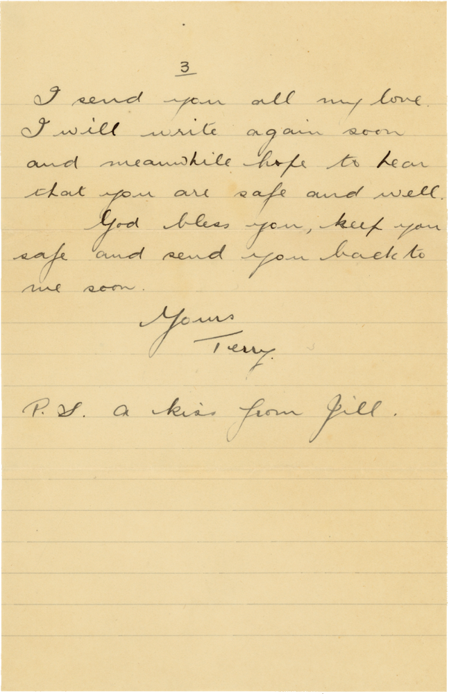 Letter from Teresina “Terry” Penman to Cyril “Kenneth” Penman dated May 21st, 1940. (pg. 3)