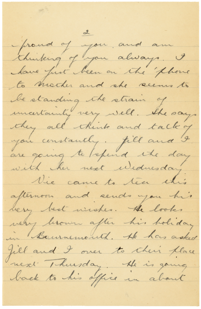 Letter from Teresina “Terry” Penman to Cyril “Kenneth” Penman dated May 23rd, 1940. (pg. 2)