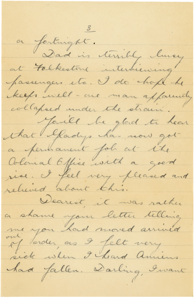 Letter from Teresina “Terry” Penman to Cyril “Kenneth” Penman dated May 23rd, 1940. (pg. 3)