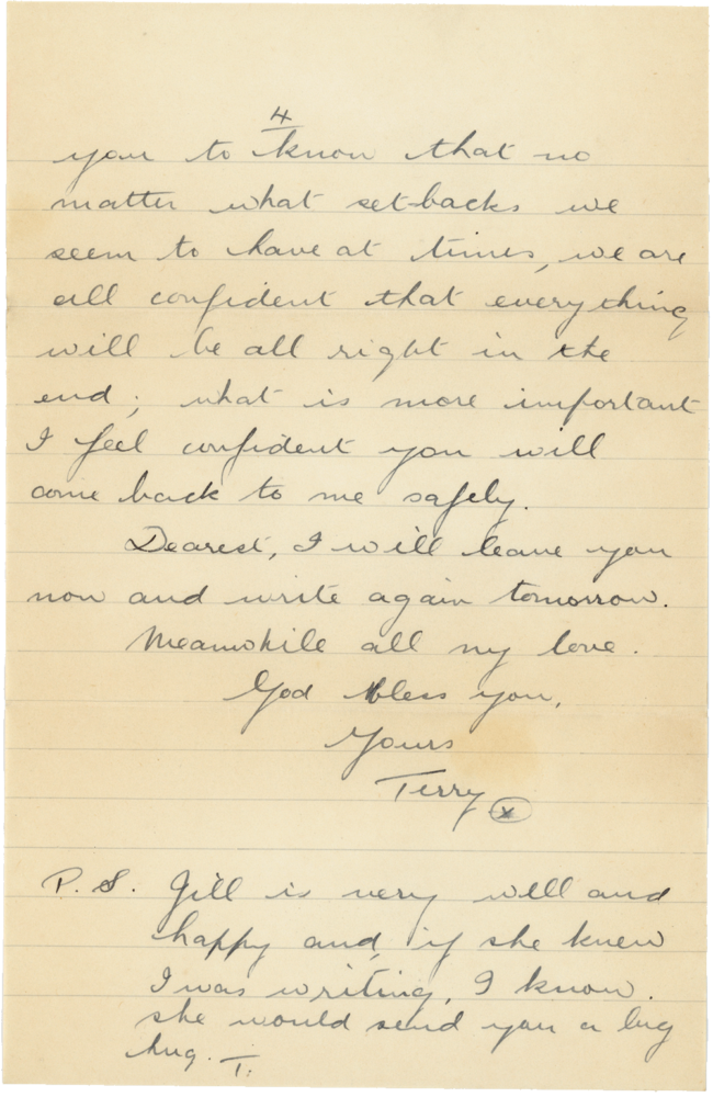 Letter from Teresina “Terry” Penman to Cyril “Kenneth” Penman dated May 23rd, 1940. (pg. 4)