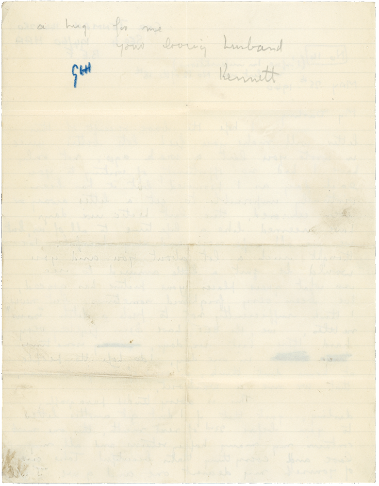 Letter from Cyril “Kenneth” Penman to Teresina “Terry” Penman dated May 25th, 1940. (pg. 2)