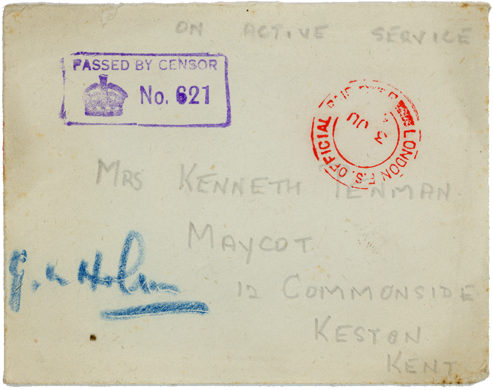 Envelope for letter from Cyril “Kenneth” Penman to Teresina “Terry” Penman dated May 25th, 1940.