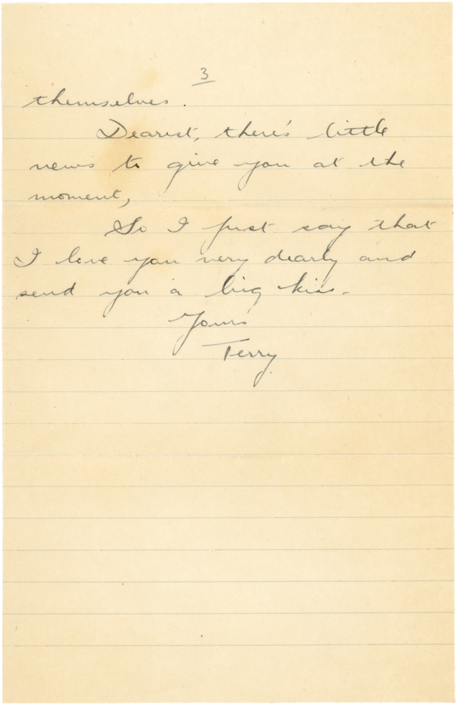 Letter from Teresina “Terry” Penman to Cyril “Kenneth” Penman dated May 26th, 1940. (pg. 3)