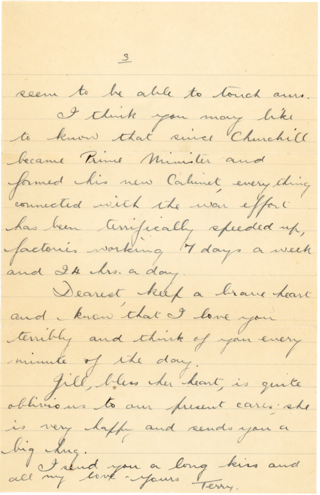 Letter from Teresina “Terry” Penman to Cyril “Kenneth” Penman dated May 28th, 1940. (pg. 3)
