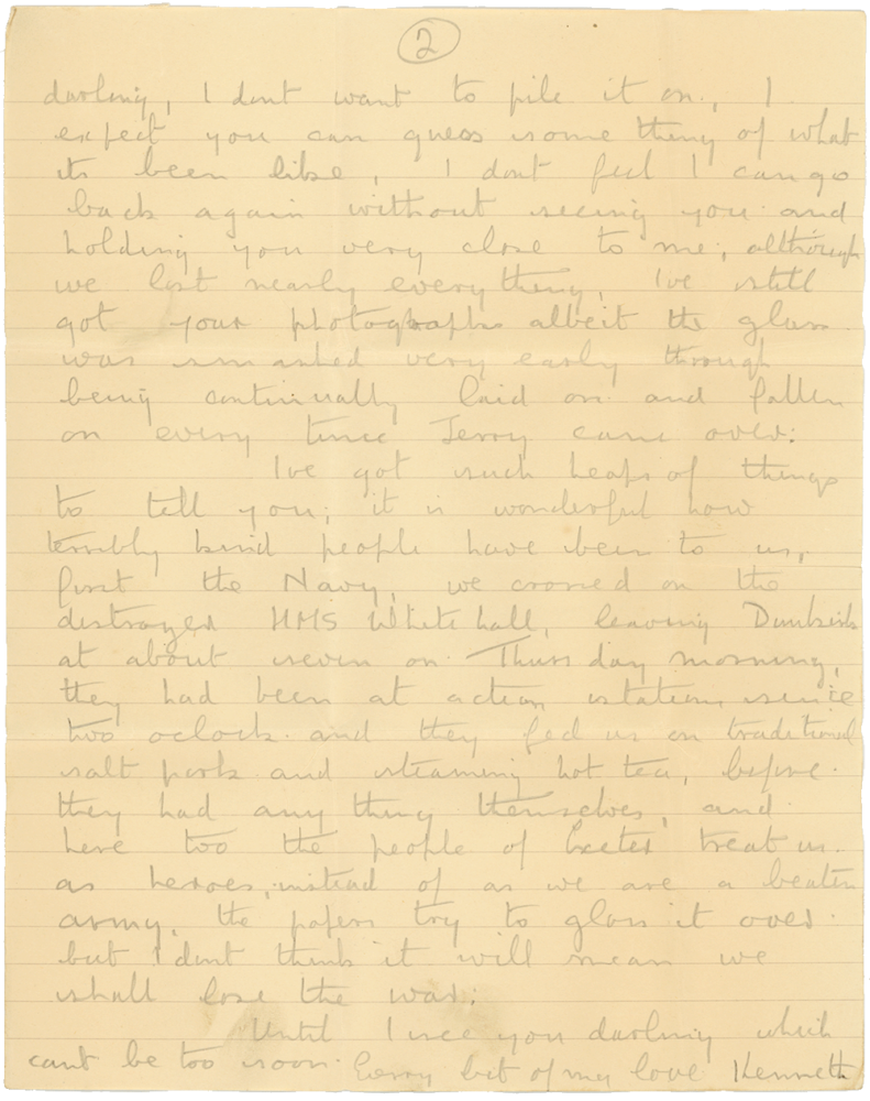 Letter from Cyril “Kenneth” Penman to Teresina “Terry” Penman dated June 1st, 1940. (pg. 2)