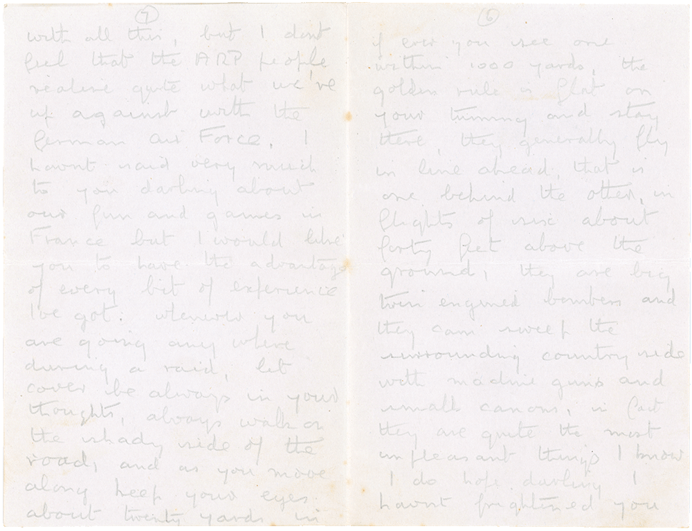 Letter from Cyril “Kenneth” Penman to Teresina “Terry” Penman dated June 28th, 1940. (pg. 6, 7)