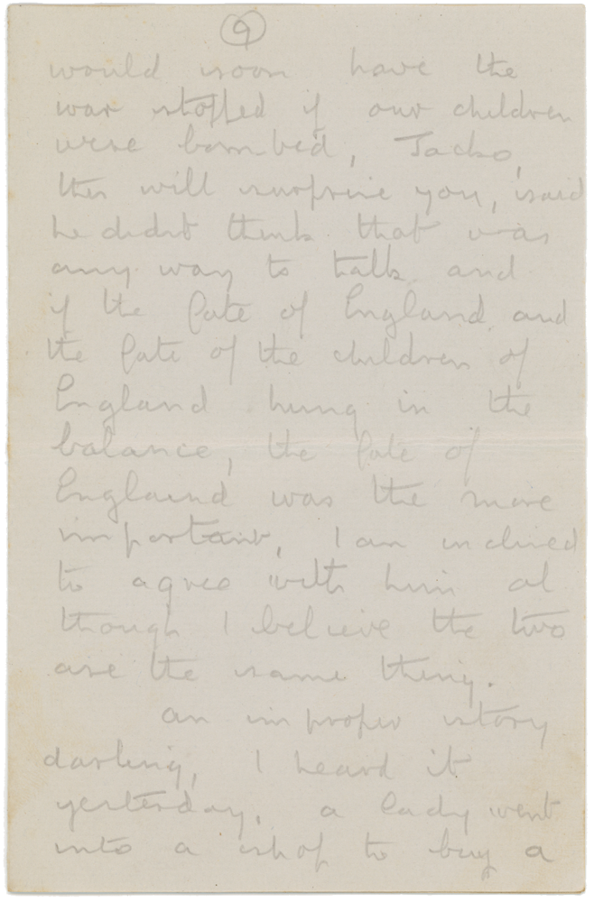 Letter from Cyril “Kenneth” Penman to Teresina “Terry” Penman dated June 28th, 1940. (pg. 9)