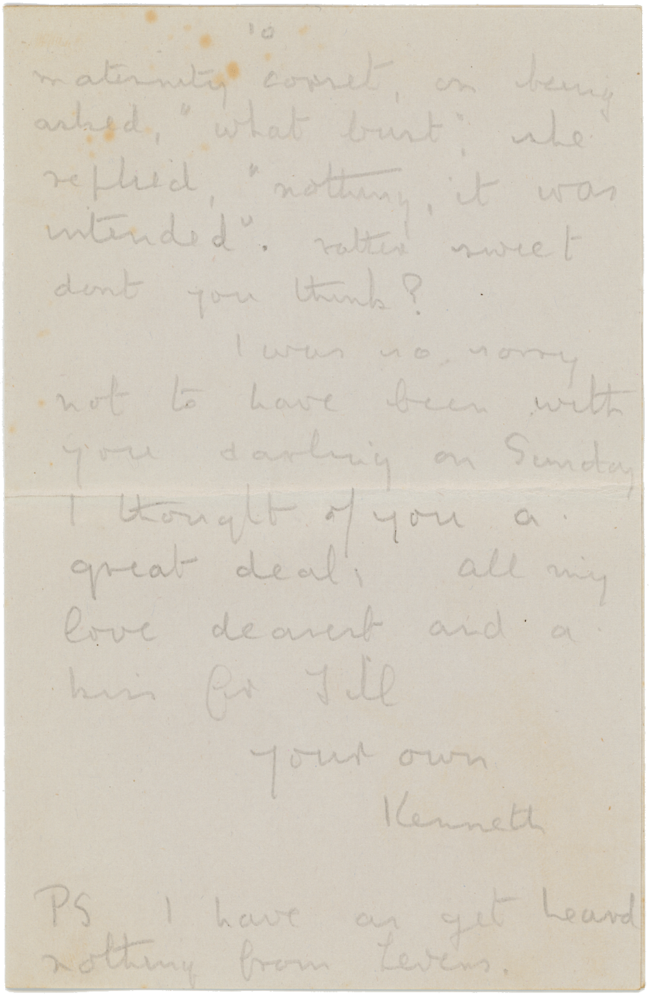 Letter from Cyril “Kenneth” Penman to Teresina “Terry” Penman dated June 28th, 1940. (pg. 10)
