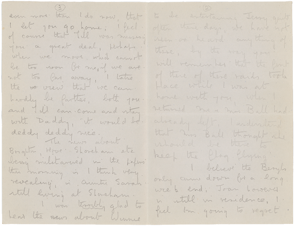 Letter from Cyril “Kenneth” Penman to Teresina “Terry” Penman dated July 3rd, 1940. (pg. 2, 3)