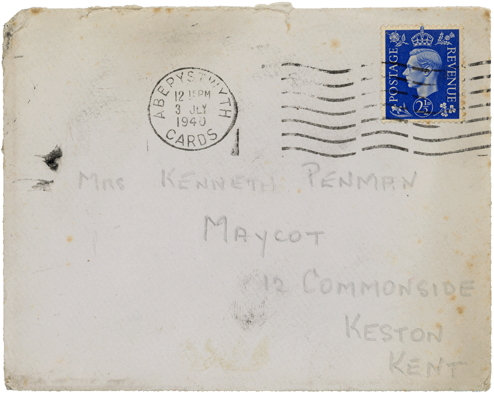 Envelope for letter from Cyril “Kenneth” Penman to Teresina “Terry” Penman dated July 3rd, 1940.