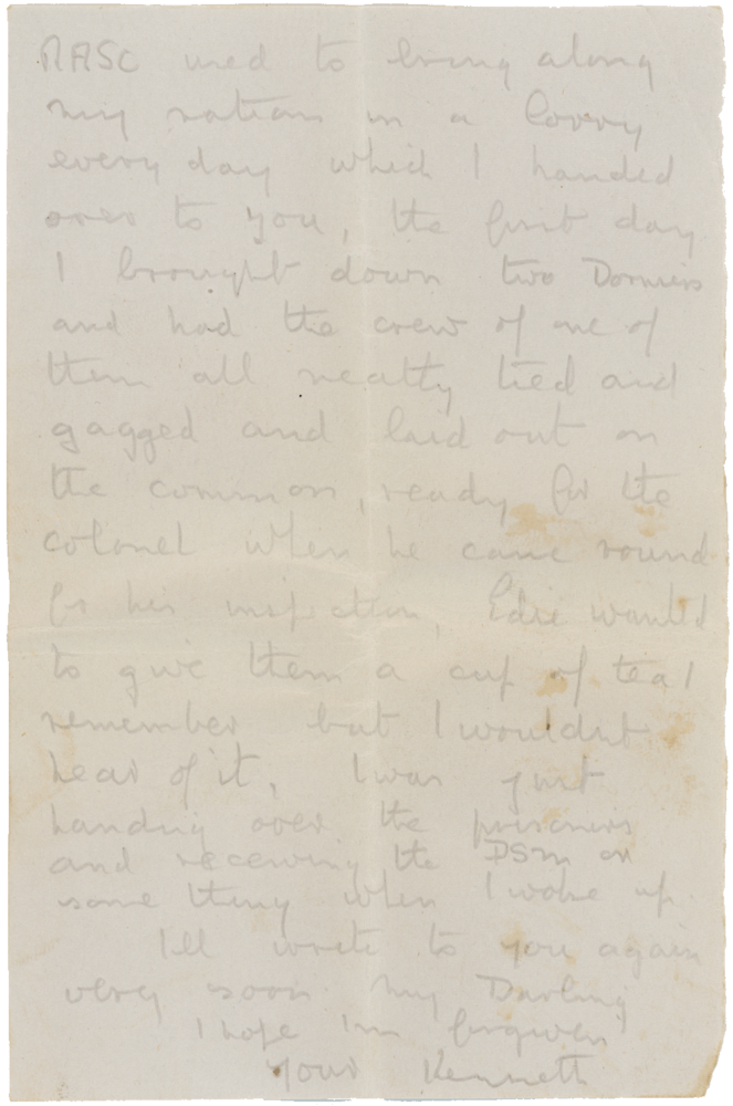 Letter from Cyril “Kenneth” Penman to Teresina “Terry” Penman dated July 5th, 1940. (pg. 6)
