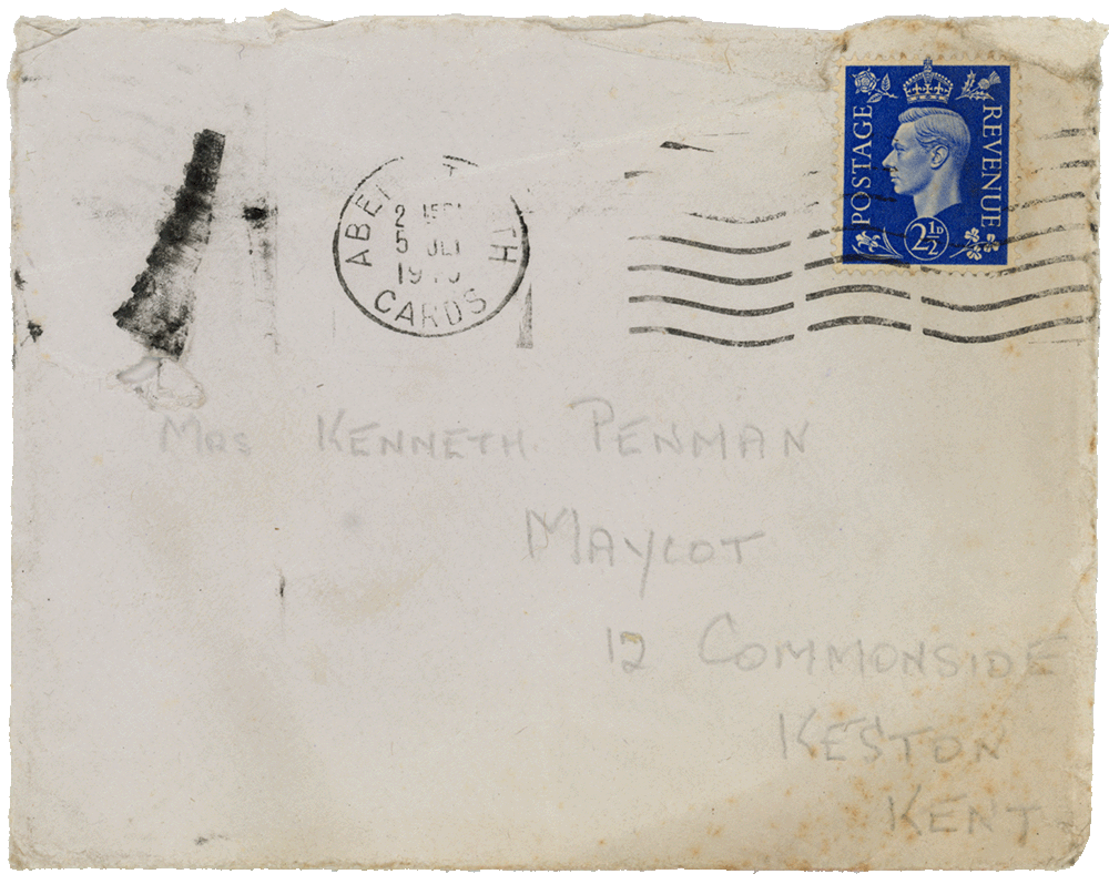 Envelope for letter from Cyril “Kenneth” Penman to Teresina “Terry” Penman dated July 5th, 1940.