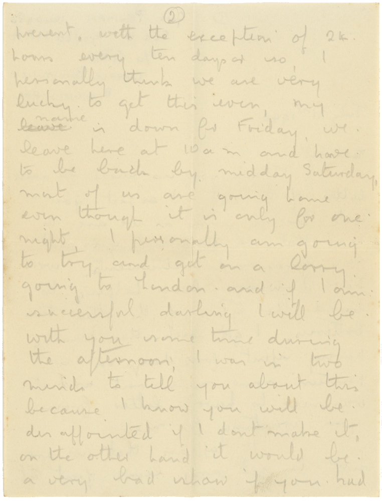 Letter from Cyril “Kenneth” Penman to Teresina “Terry” Penman dated July 21st, 1940. (pg. 2)