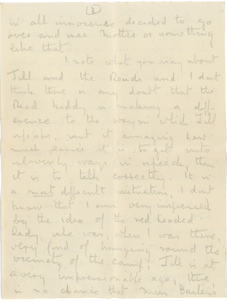 Letter from Cyril “Kenneth” Penman to Teresina “Terry” Penman dated July 21st, 1940. (pg. 3)
