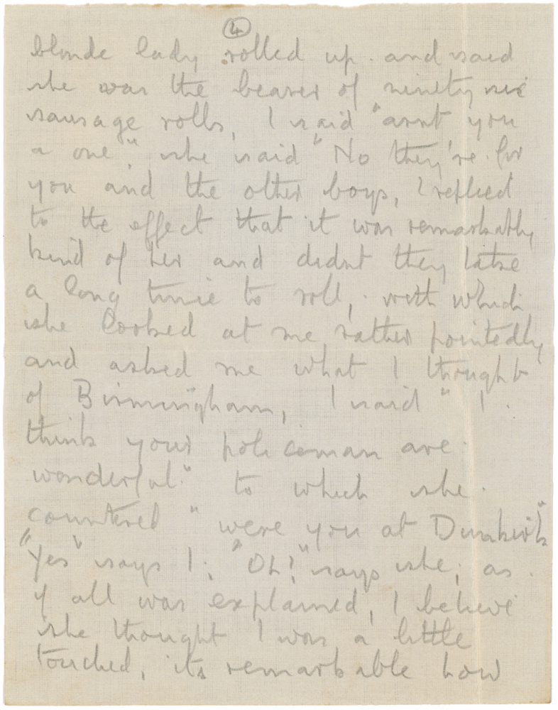 Letter from Cyril “Kenneth” Penman to Teresina “Terry” Penman dated August 15th, 1940. (pg. 4)