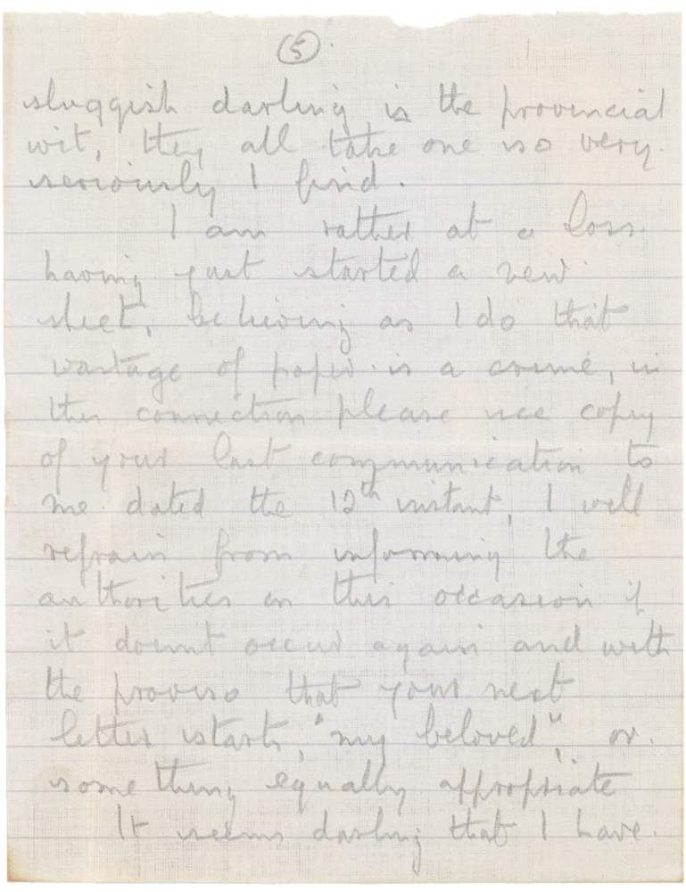 Letter from Cyril “Kenneth” Penman to Teresina “Terry” Penman dated August 15th, 1940. (pg. 5)