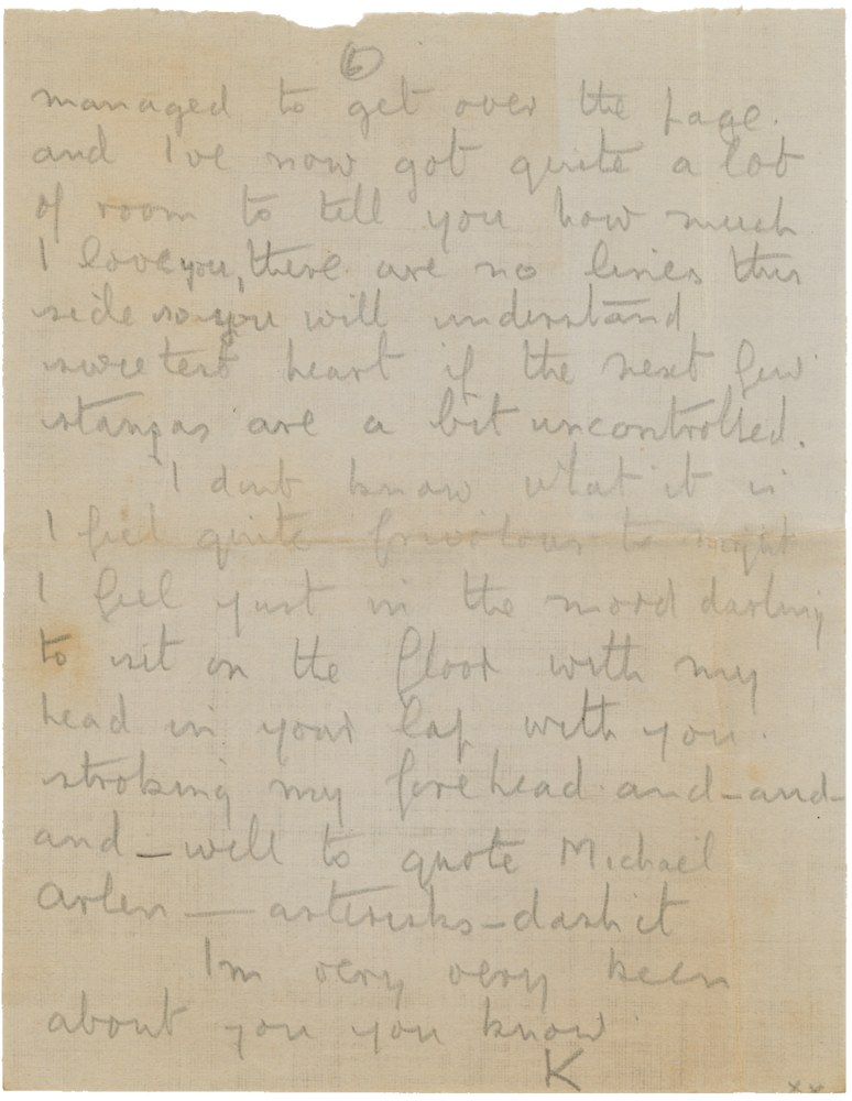 Letter from Cyril “Kenneth” Penman to Teresina “Terry” Penman dated August 15th, 1940. (pg. 6)