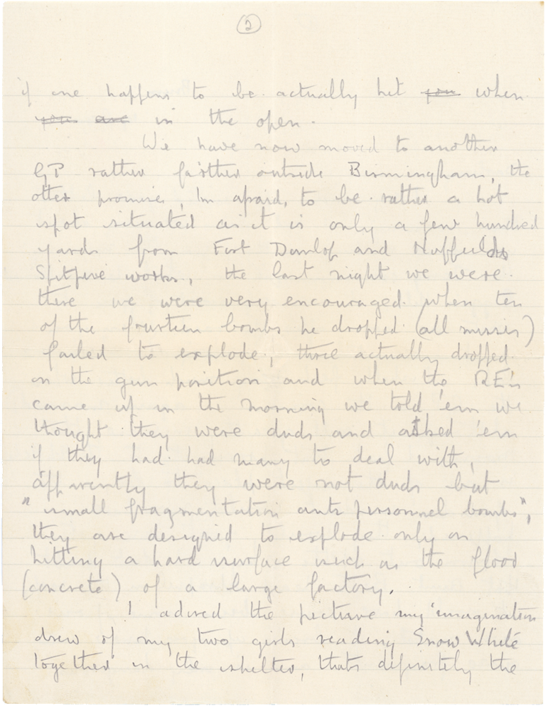 Letter from Cyril “Kenneth” Penman to Teresina “Terry” Penman dated August 19th, 1940. (pg. 2)