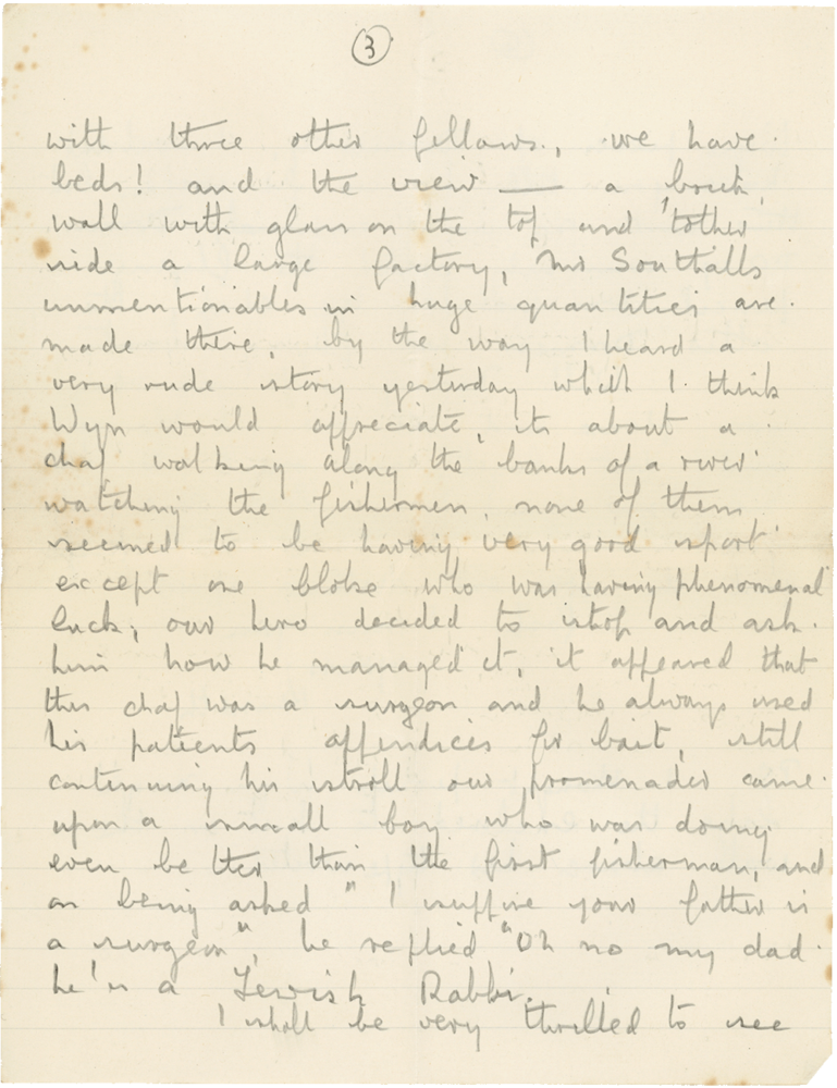Letter from Cyril “Kenneth” Penman to Teresina “Terry” Penman dated August 26th, 1940. (pg. 3)