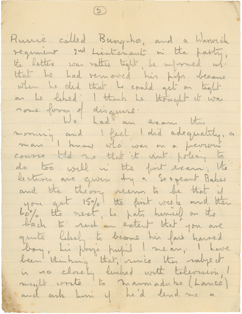 Letter from Cyril “Kenneth” Penman to Teresina “Terry” Penman dated August 30th, 1940. (pg. 2)