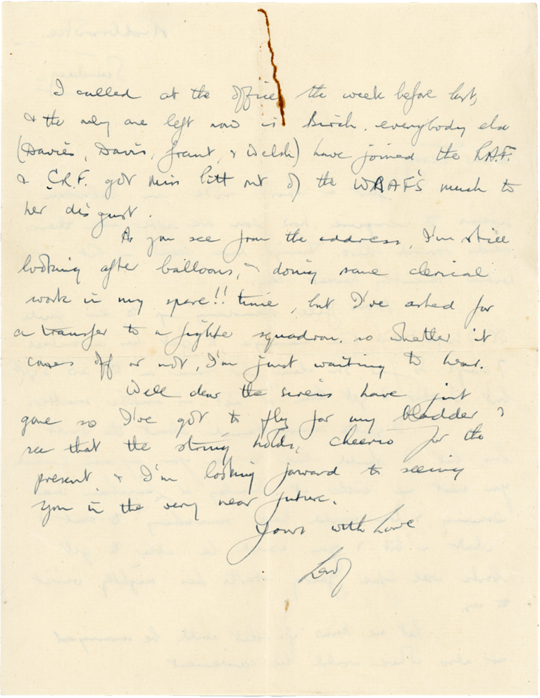 Letter to Teresina “Terry” Penman dated September 1st, 1940. (pg. 2)