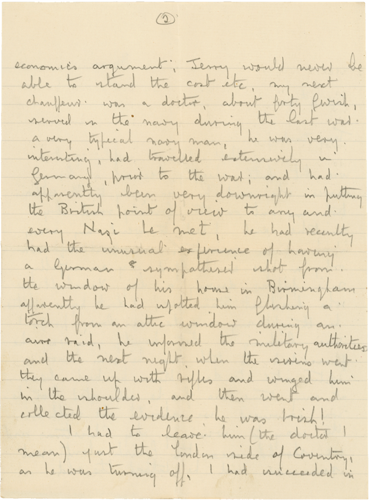 Letter from Cyril “Kenneth” Penman to Teresina “Terry” Penman dated September 9th, 1940. (pg. 2)