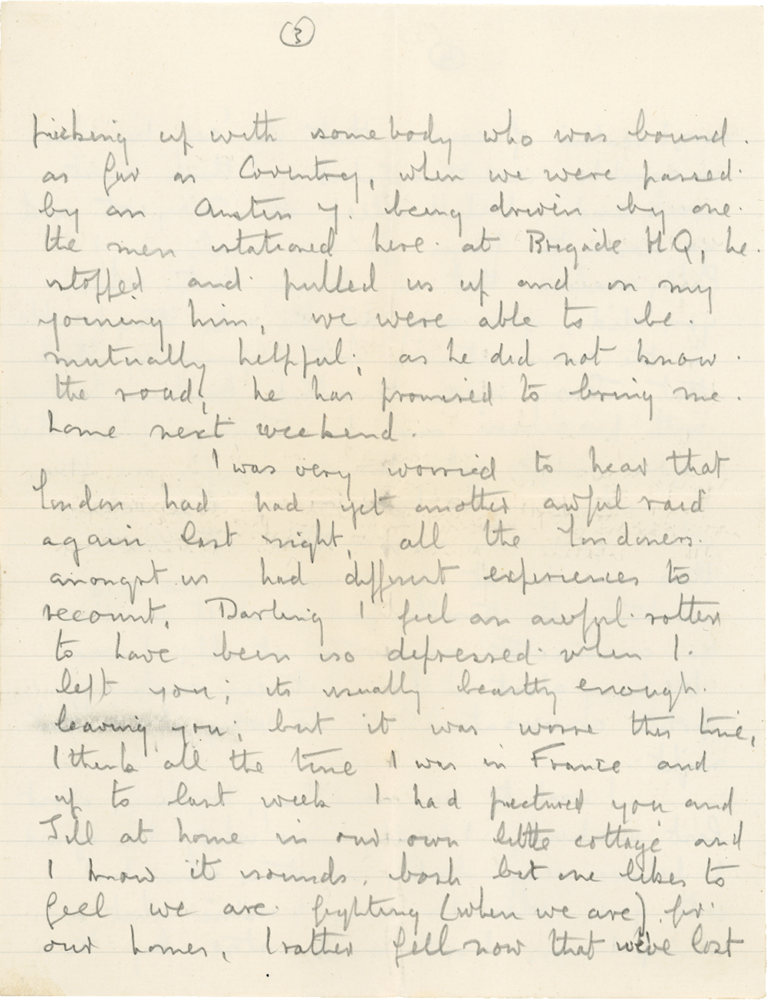 Letter from Cyril “Kenneth” Penman to Teresina “Terry” Penman dated September 9th, 1940. (pg. 3)