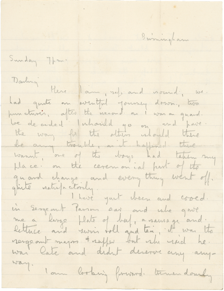 Letter from Cyril “Kenneth” Penman to Teresina “Terry” Penman dated September 15th, 1940. (pg. 1)