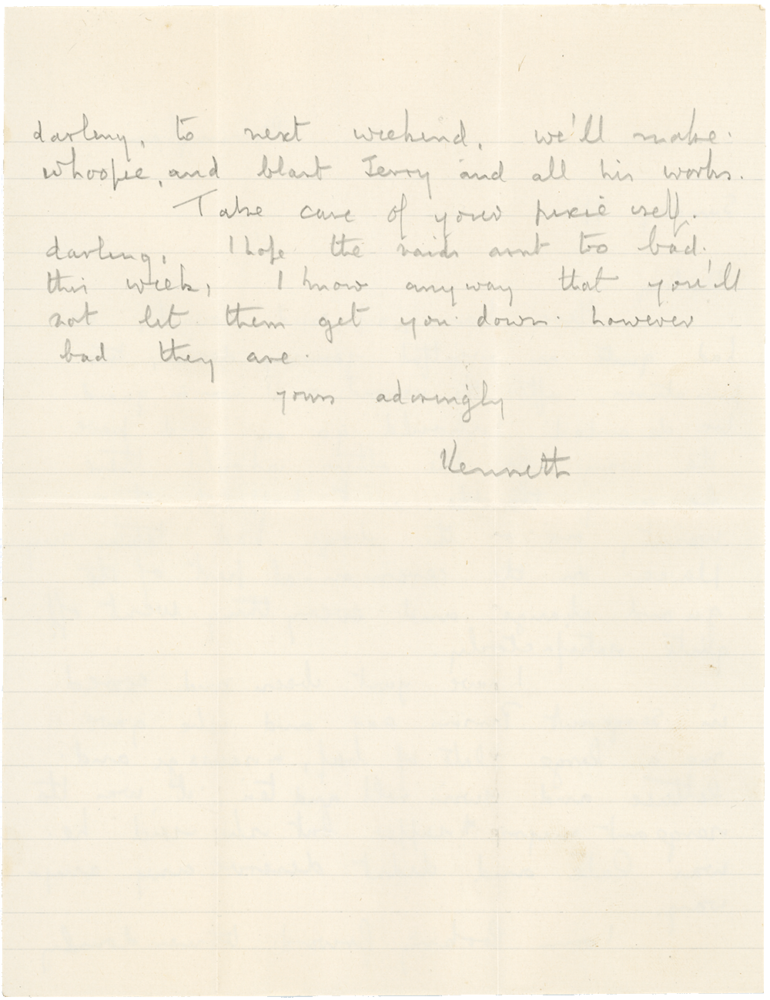 Letter from Cyril “Kenneth” Penman to Teresina “Terry” Penman dated September 15th, 1940. (pg. 2)