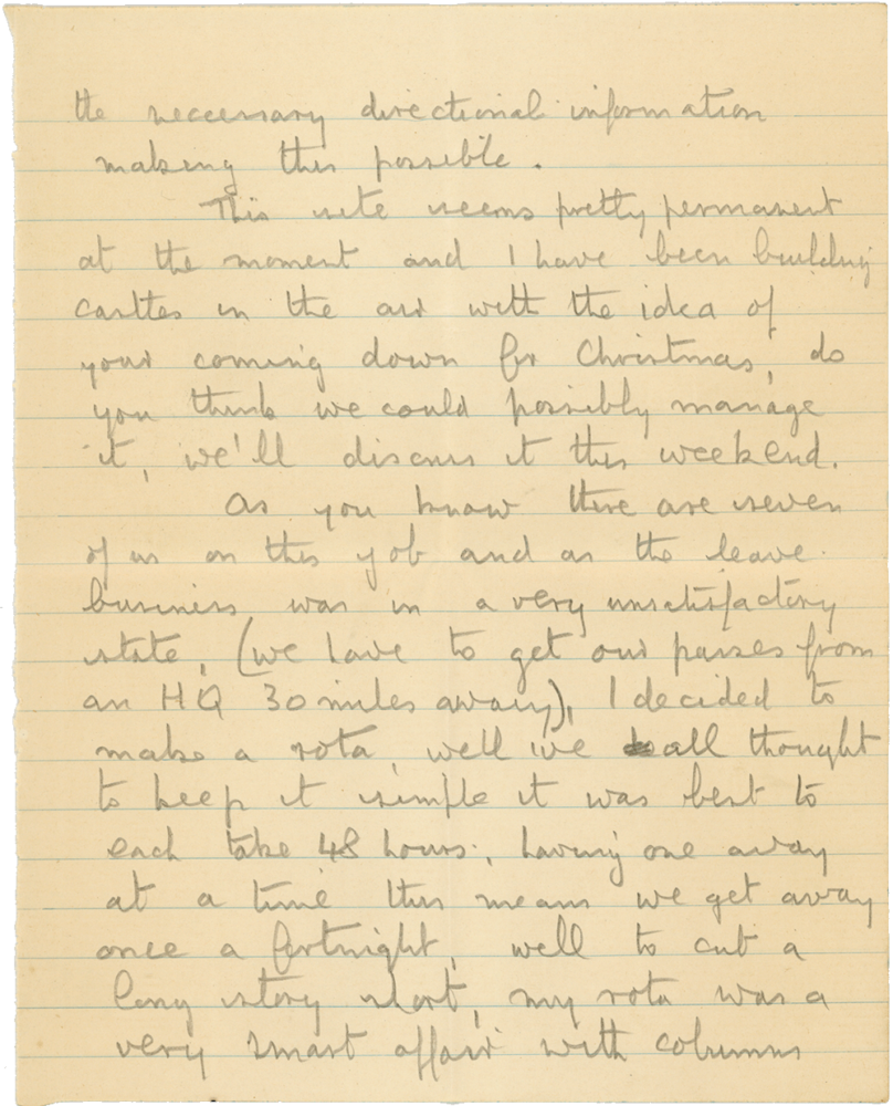 Letter from Cyril “Kenneth” Penman to Teresina “Terry” Penman dated November 13th, 1940. (pg. 3)
