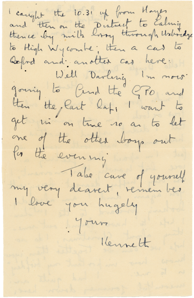 Letter from Cyril “Kenneth” Penman to Teresina “Terry” Penman dated November 19th, 1940. (pg. 2)